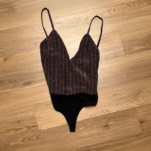 NBD Multicolor Striped Bodysuit